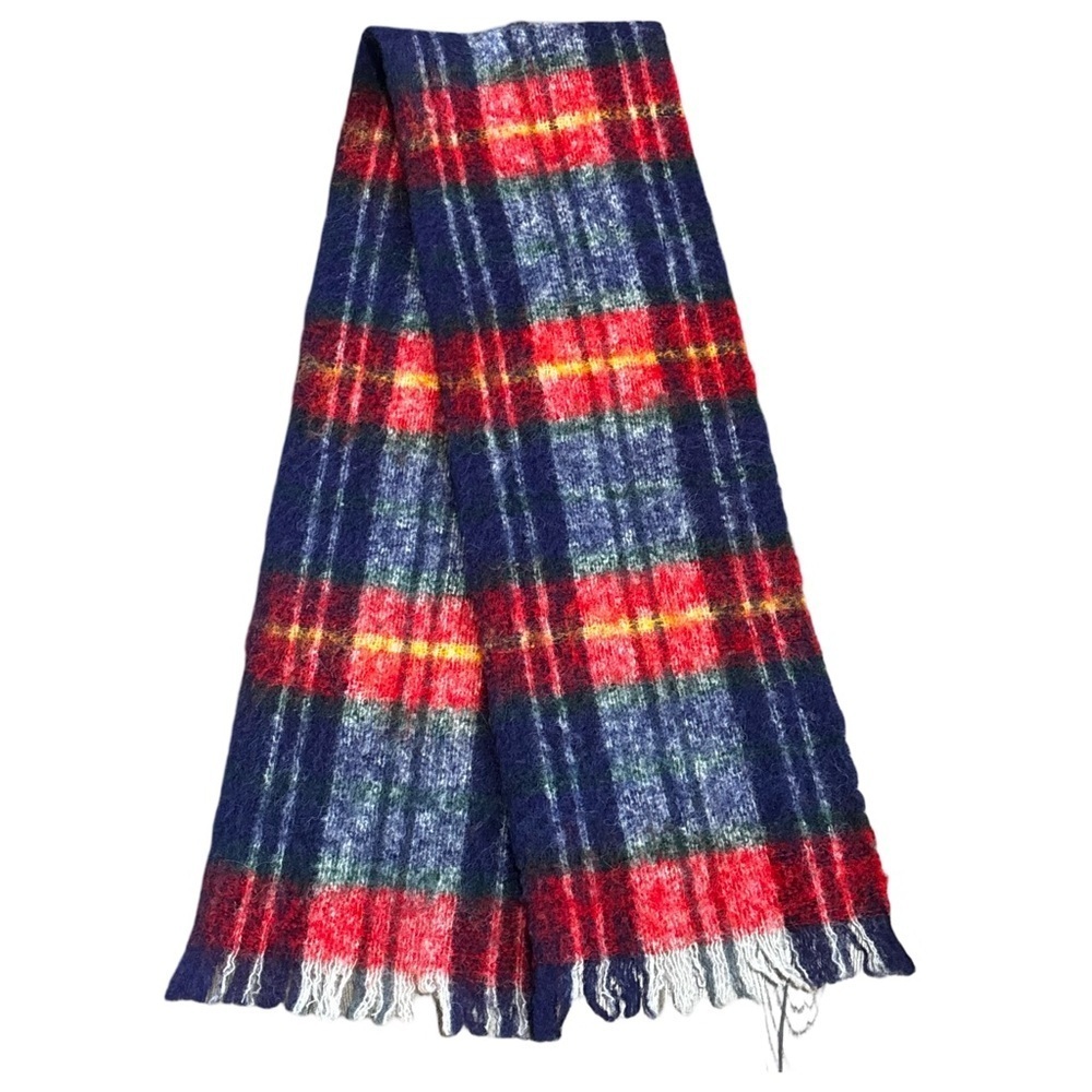 Alexander’s wool scarf made in Italy blue red yellow, unisex